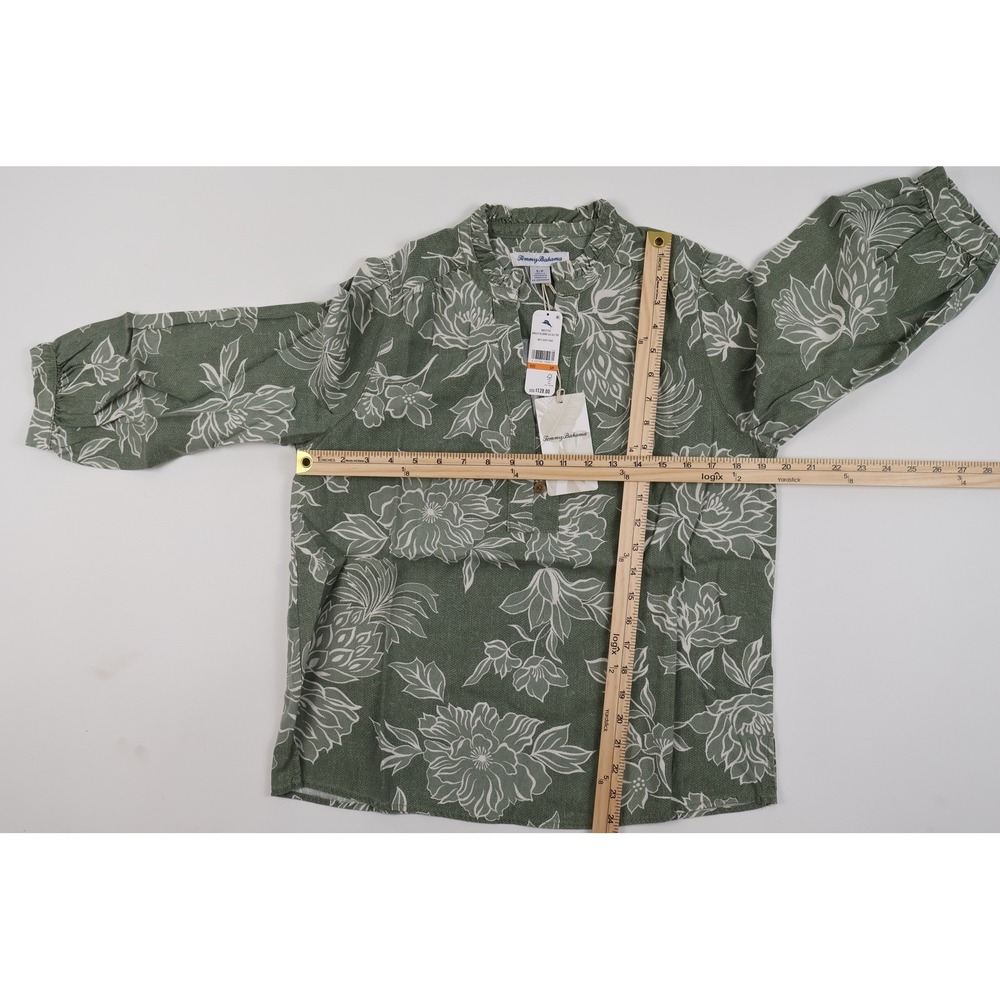 Tommy Bahama Breezy Blooms 3/4 SLV Top Dusty Sage Floral Small NWT $128 - Picture 4 of 5